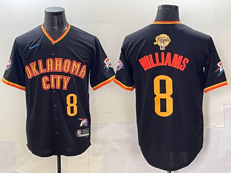 Men 2025 Oklahoma City Thunder #8 Williams black NBA Jersey style ->->NBA Jersey